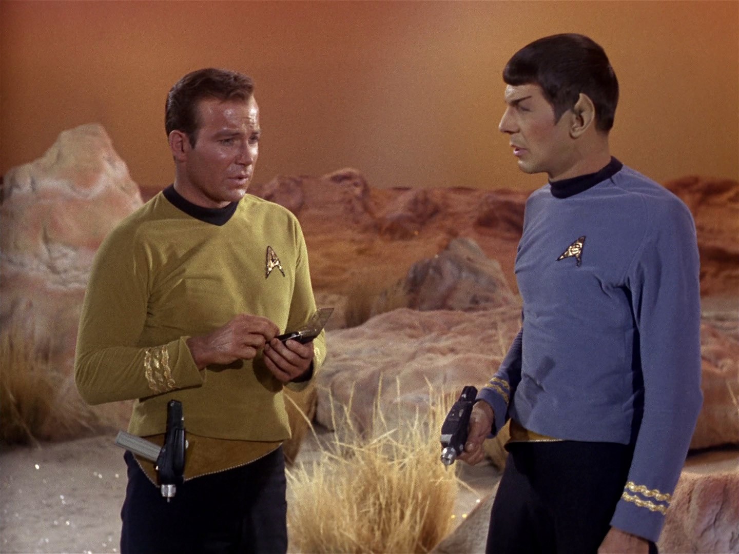 Kirk and Spock on the surface of M-113. Star Trek: The Original Series, The Man Trap (1966). Paramount / CBS.
